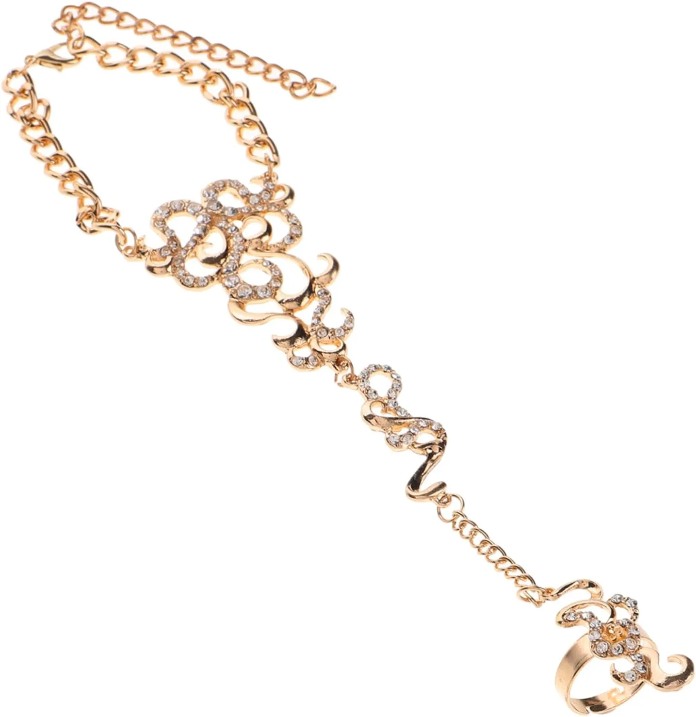 NOLITOY Ring Bracelet Hand Chain Bracelet Chains Feet Accessories Women Ankle Bracelet with Toe Ring Bracelets Dainty Foot Anklets Sand Summer Little Beach Hand Jewelry Alloy Golden