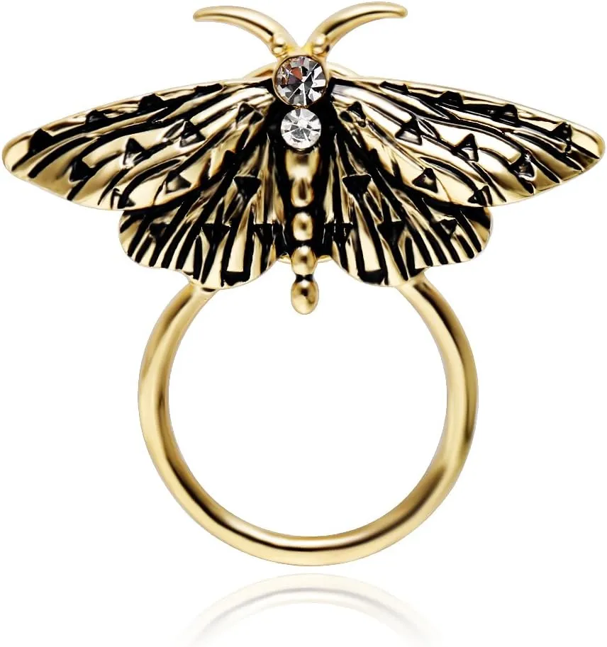 NOUMANDA Retro Crystal Moth Magnetic Eyeglass Pin Brooch Glasses Spectacles Sunglasses Clip Holder