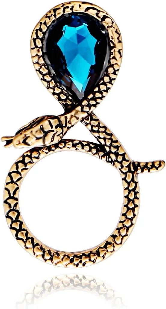 NOUMANDA Retro Sapphire Python Magnetic Eyeglass Pin Brooch Glasses Spectacles Sunglasses Clip Holder