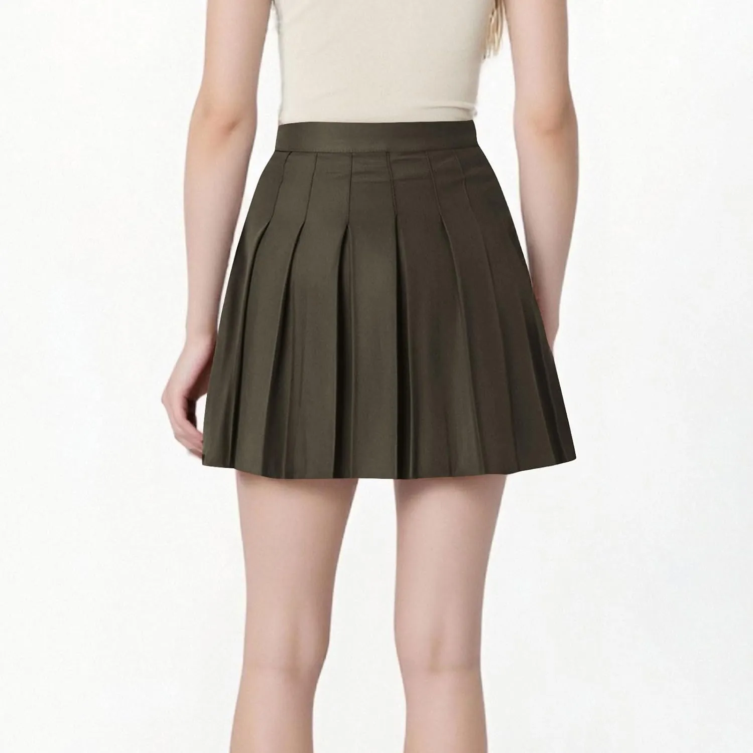 Oplxuo Pleated Skirts for Women Y2k Mini Skirt High Waist Casual Short Skirts Uniform Micro Skirt