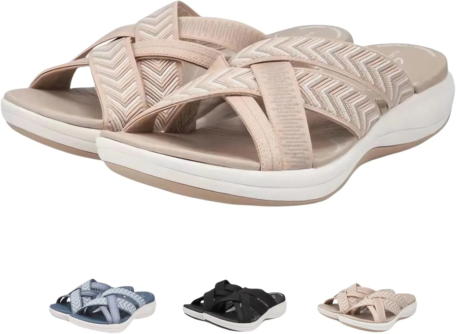 Orthopedic Sandals for Women Arch Support Walking Sandals Slip on Slippers Beach Outdoor Comfort Wide Width Walking Shoes