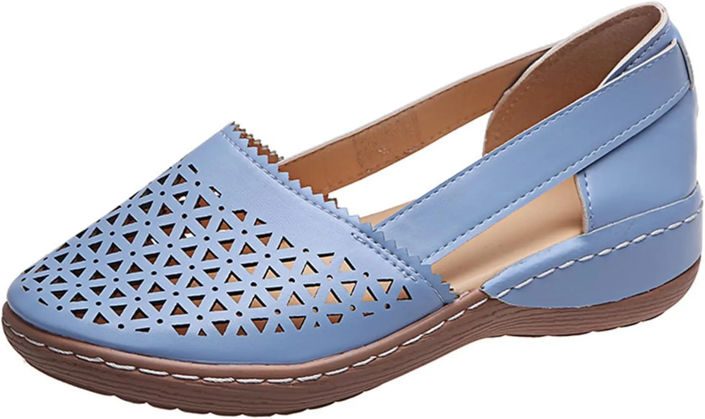 Orthopedic Sandals for Women Fisherman Sandals Closed Toe Sandal Wedge Dressy Comfortable Shoes Mesh Wedge Slip-Ons with Arch Support Platform Slip on Loafers 2025