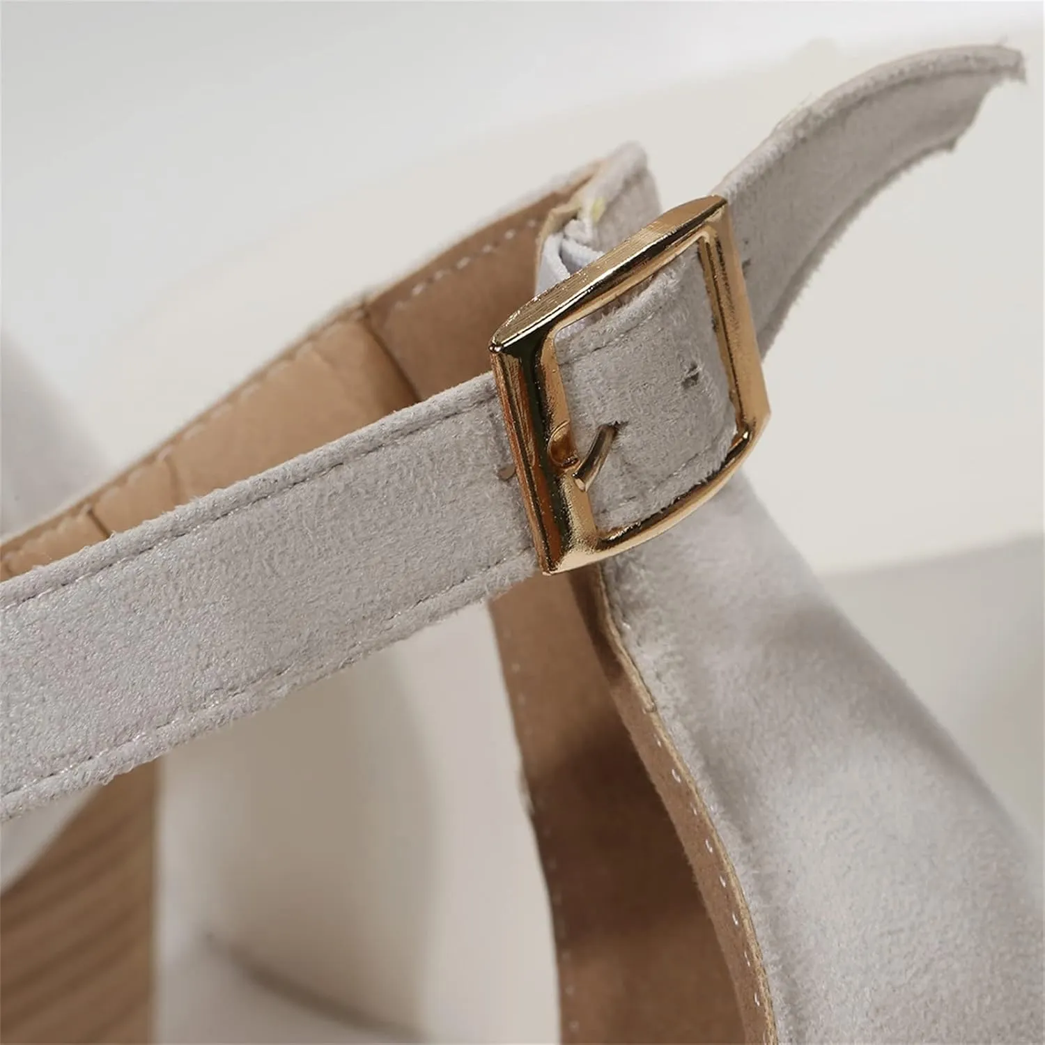 Orthopedic Sandals For Women Pointed Toe Closed Toe Suede Wedge Heels Thick Sole Buckle Wedge Platform Sandals Slides