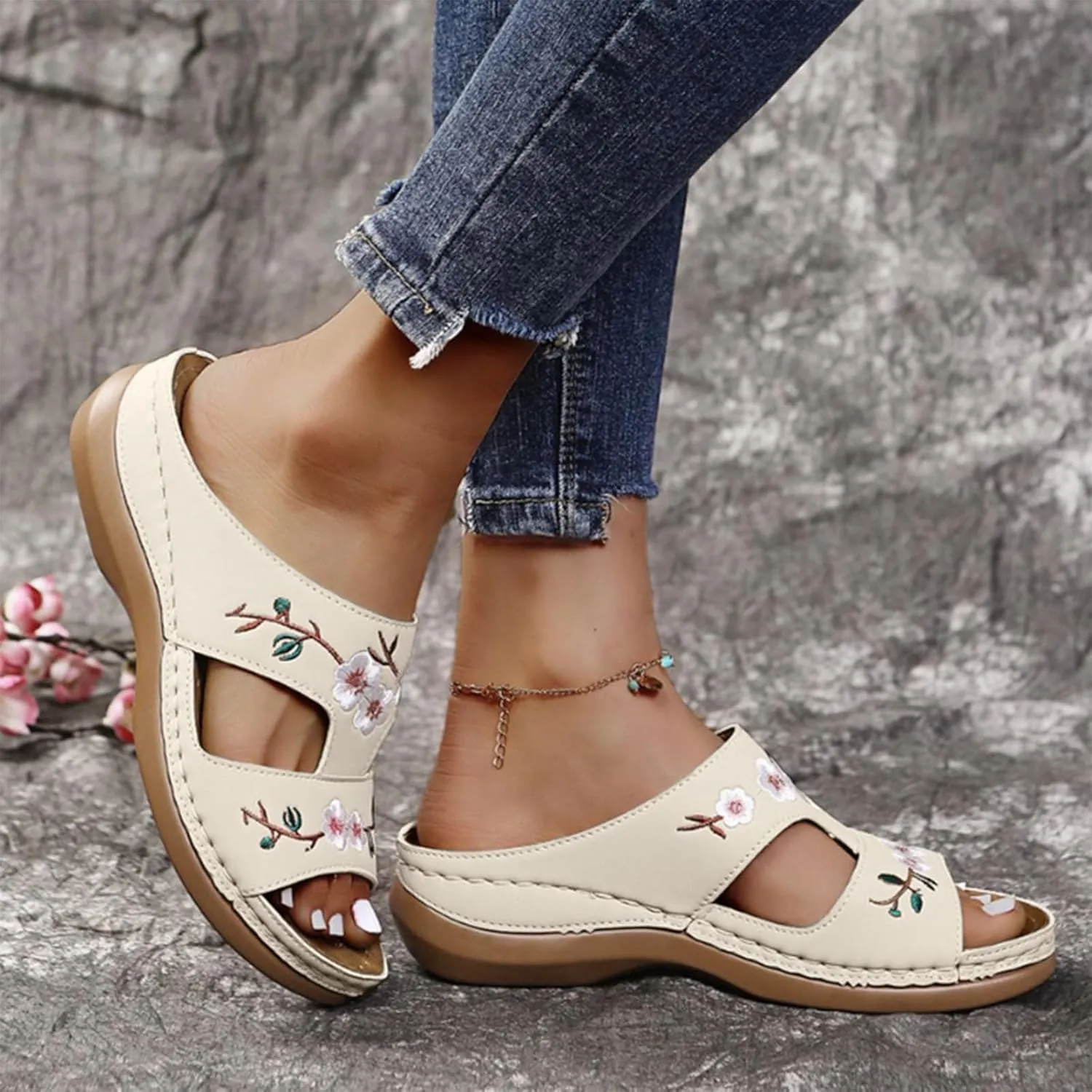Orthopedic Sandals for Women, Women Dressy Summer Comfortable Sandals with Arch Support Walking Sandals Flip Flops Sandals