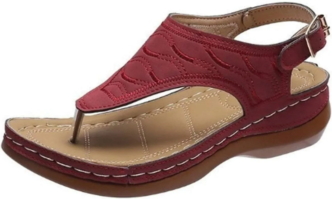 Orthopedic Sandals for Women, Women's Comfortable Platform Sandals Thong Dressy T-Strap Casual Summer Arch Support Sandals