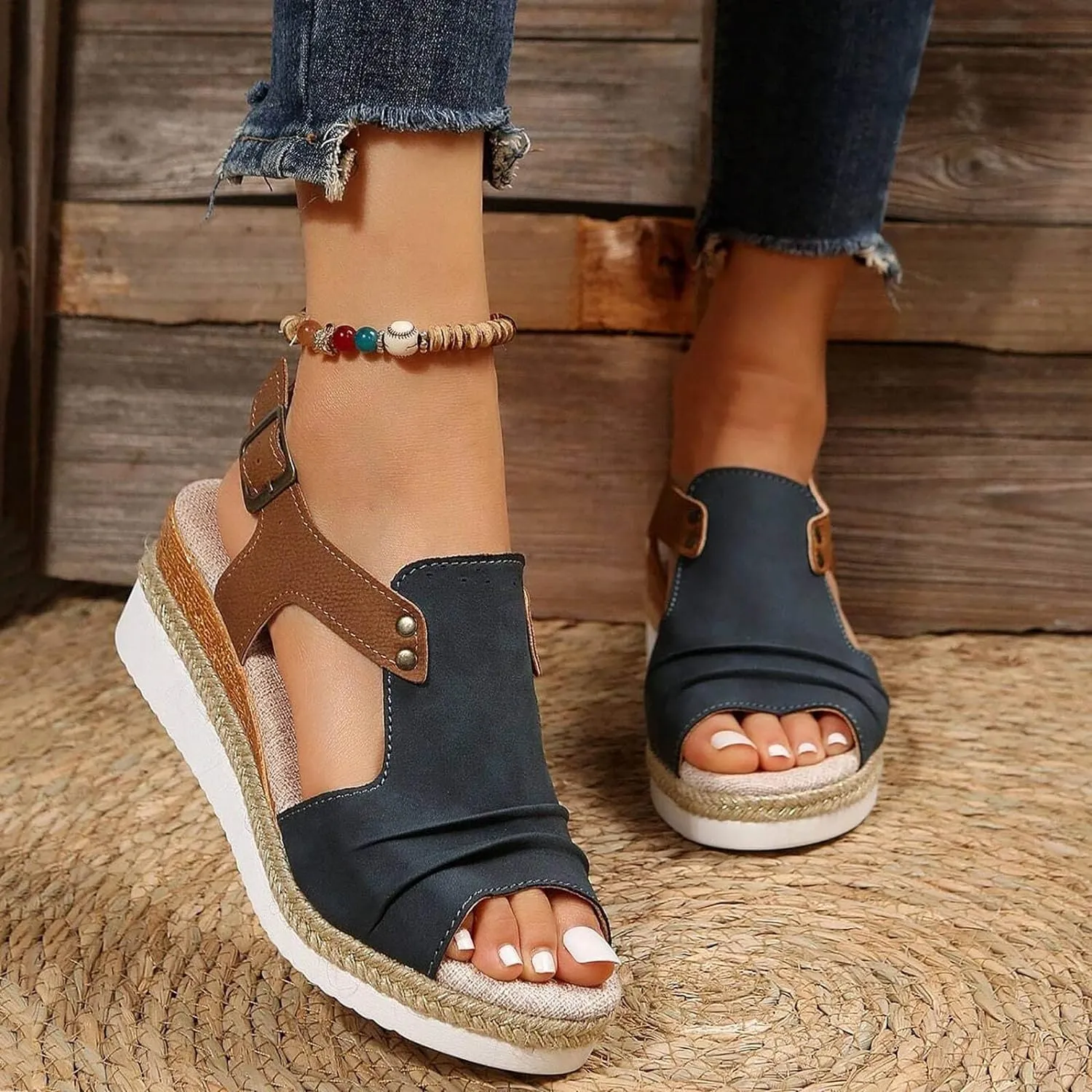 Orthopedic Wedge Sandals for Women Dressy Summer Open Toe Platform Sandals 2024 Casual Comfortable Low Wedges Sandals Shoes