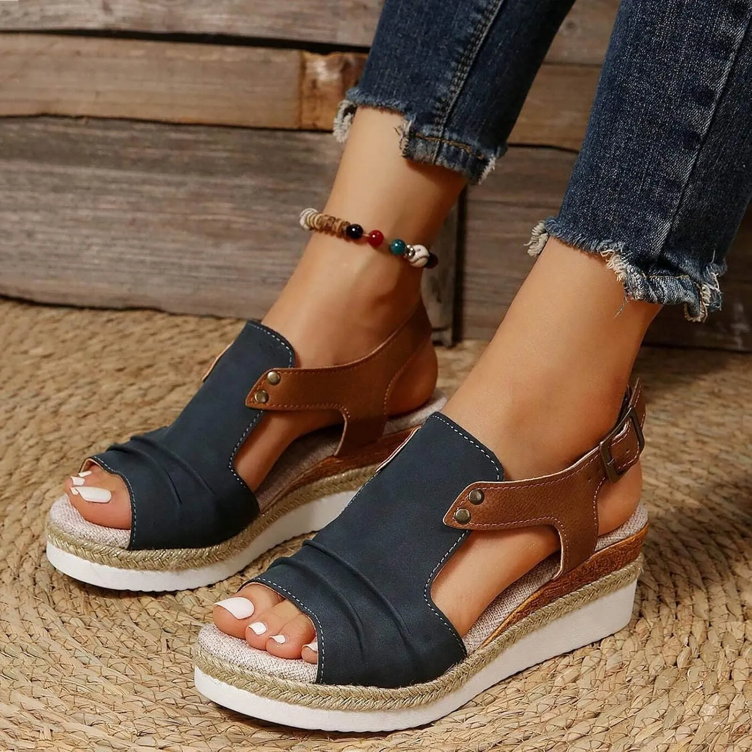Orthopedic Wedge Sandals for Women Dressy Summer Open Toe Platform Sandals 2024 Casual Comfortable Low Wedges Sandals Shoes