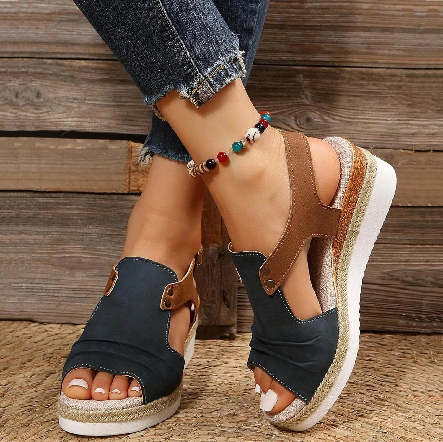 Orthopedic Wedge Sandals for Women Dressy Summer Open Toe Platform Sandals 2024 Casual Comfortable Low Wedges Sandals Shoes