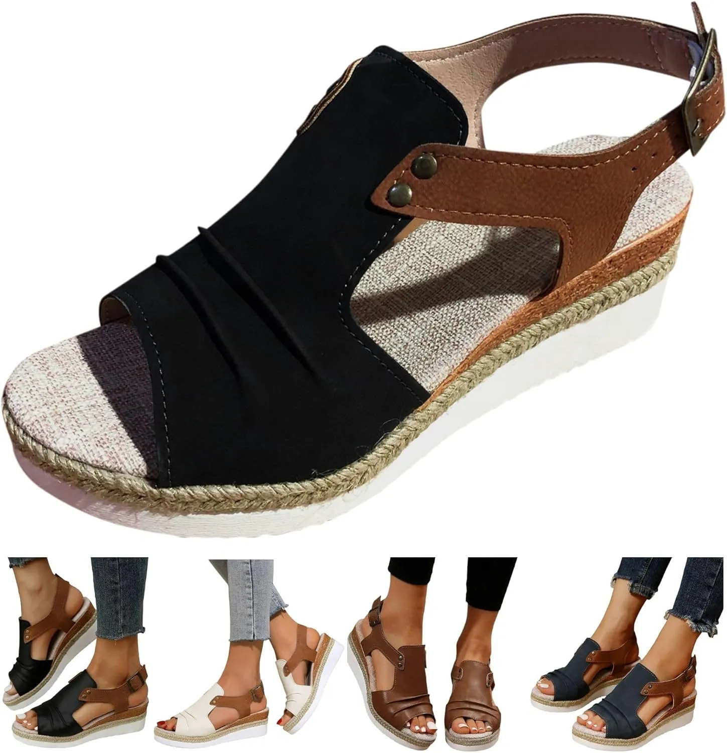Orthopedic Wedge Sandals for Women Dressy Summer Open Toe Platform Sandals 2024 Casual Comfortable Low Wedges Sandals Shoes