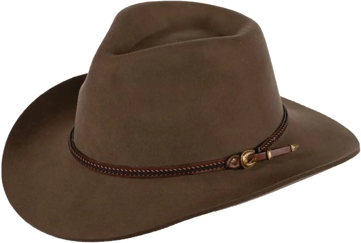 Outback Trading Nelson Uv Protection Water-Resistant Crushable High-Crown Wool Felt Outdoor Cowboy Hat