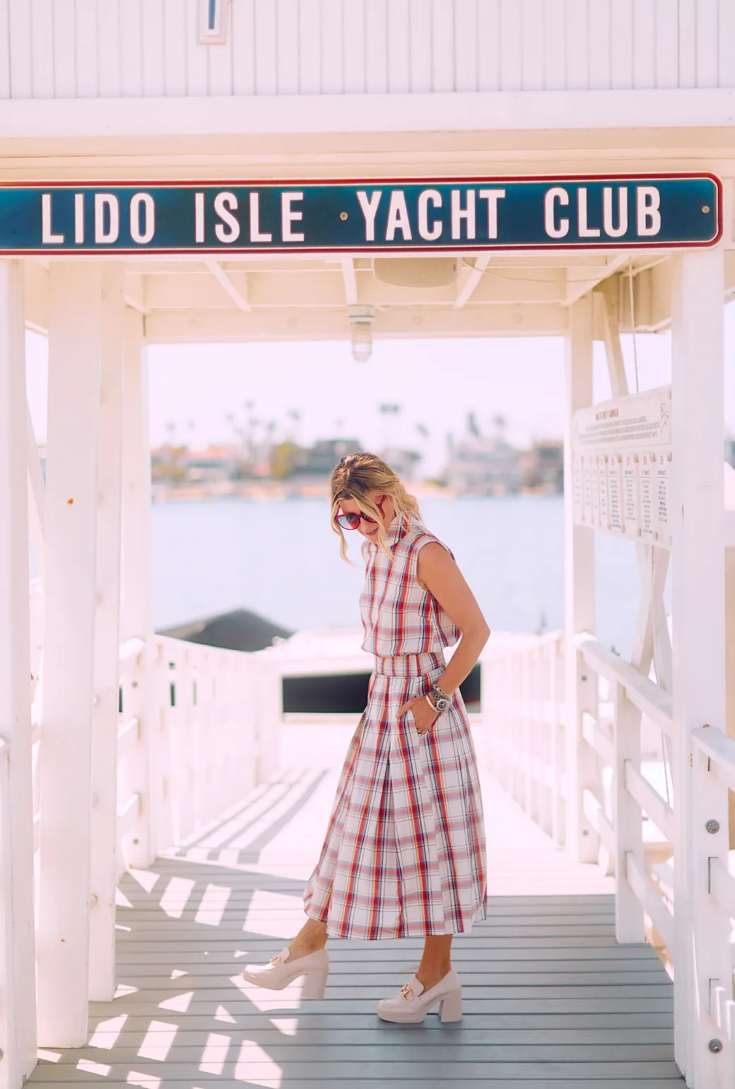 SAMPLE - BURU x Sabrina Smocked Waist MIDI Skirt - Primary Plaid