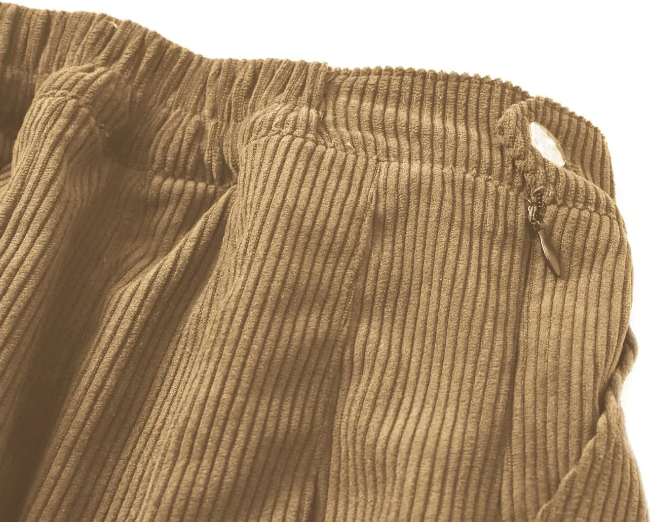 SANGTREE Women Corduroy Pleated Mini High Elastic Winter Skirts with Comfy Casual Stretchy Band