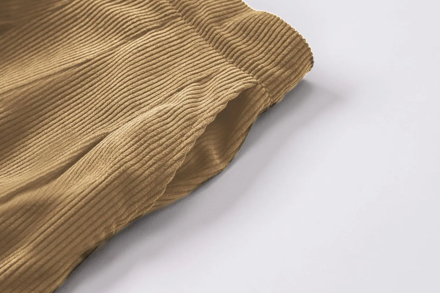 SANGTREE Women Corduroy Pleated Mini High Elastic Winter Skirts with Comfy Casual Stretchy Band