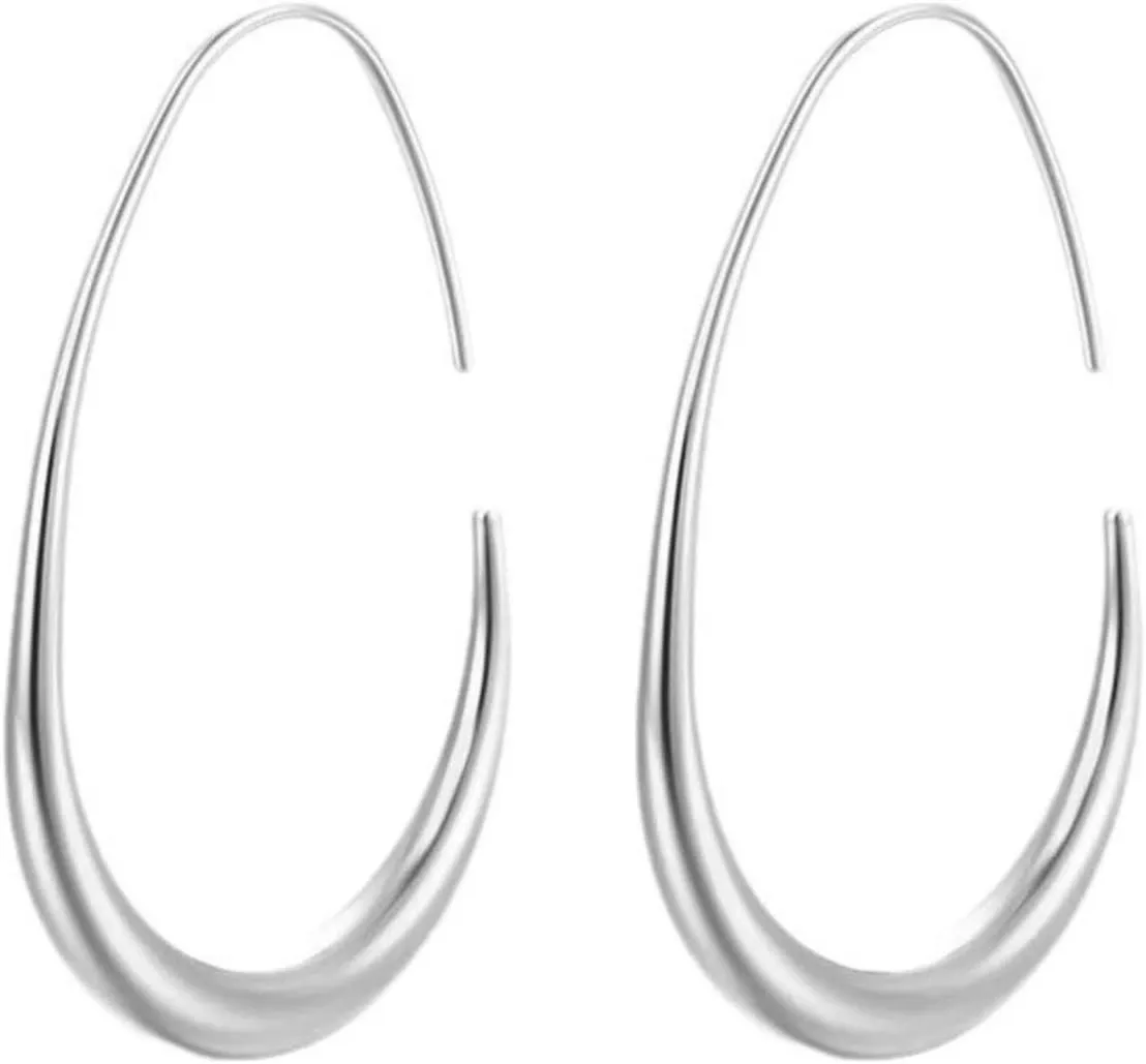 Silver Teardrop Minimalist Earrings Niche Designs 18K Gold Plated Earrings Hypoallergenic Designs