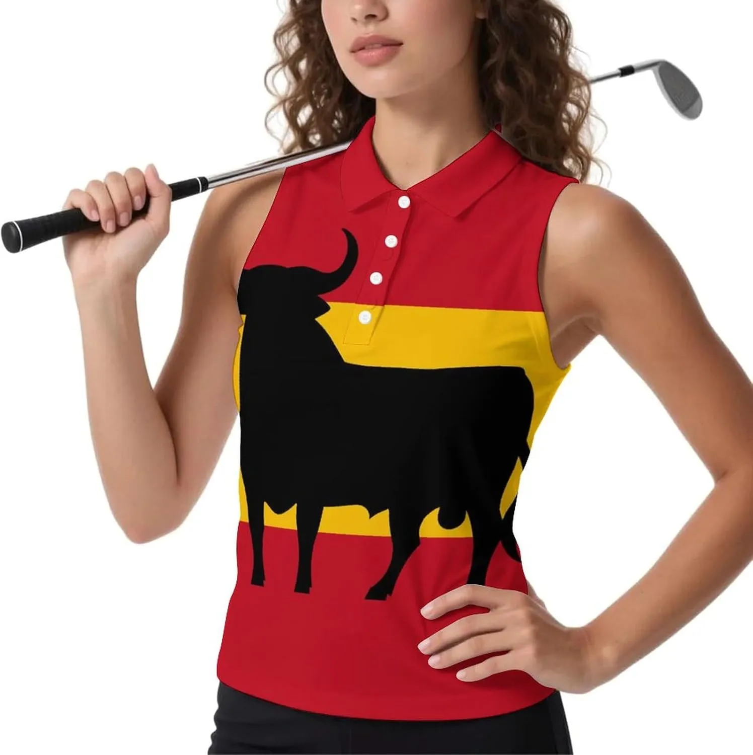 Spanish Bull Women's Sleeveless Golf Polo Shirts Athletic Tank Tops
