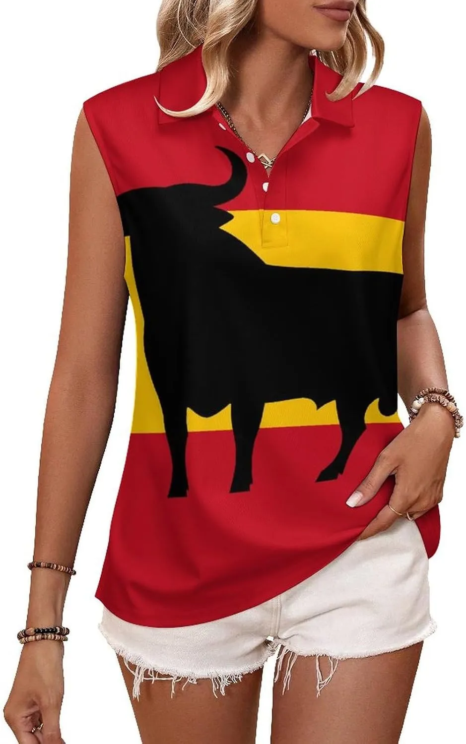 Spanish Bull Women's Sleeveless Golf Polo Shirts Athletic Tank Tops
