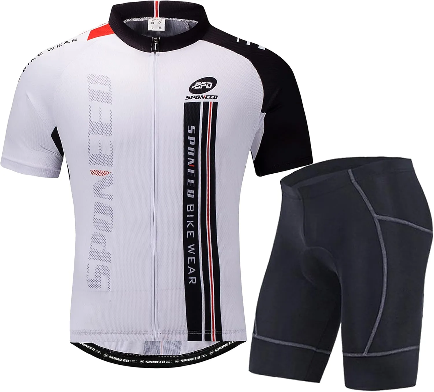 sponeed Men Cycle Outfit Set Bicycle Jersey Road Biker Shorts Trianthlon Cycling Gear Shirts