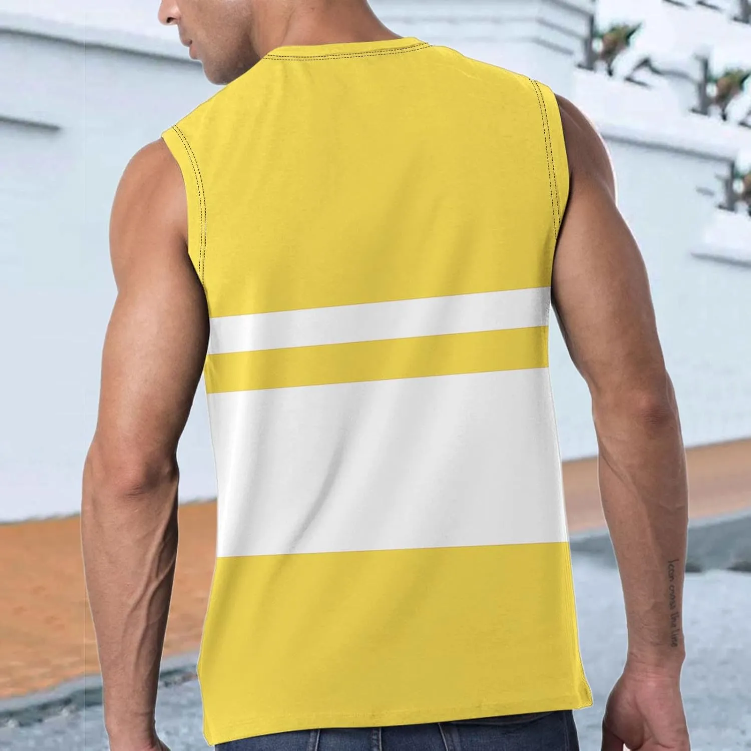 Striped Tank Tops for Men Beach Wear Graphic Sleeveless Graphic Shirts Big Tall Sports Gym Workout Casual Summer Tops