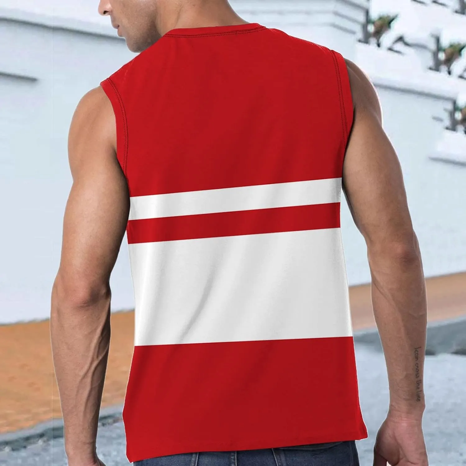Striped Tank Tops for Men Beach Wear Graphic Sleeveless Graphic Shirts Big Tall Sports Gym Workout Casual Summer Tops