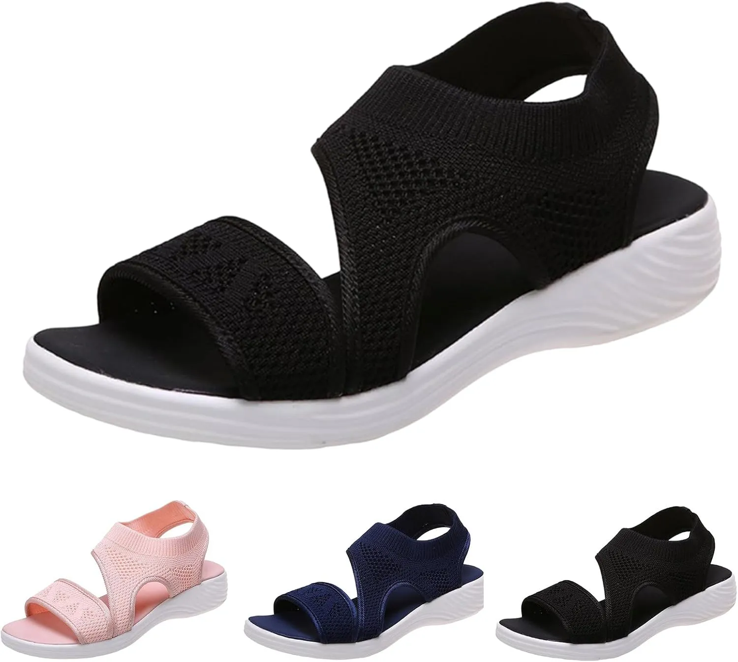 Summer Sports Sandals Women Breathable Mesh Orthopedic Sandals Soft Mat Diabetic Sandals Flat Beach Walking Sandals