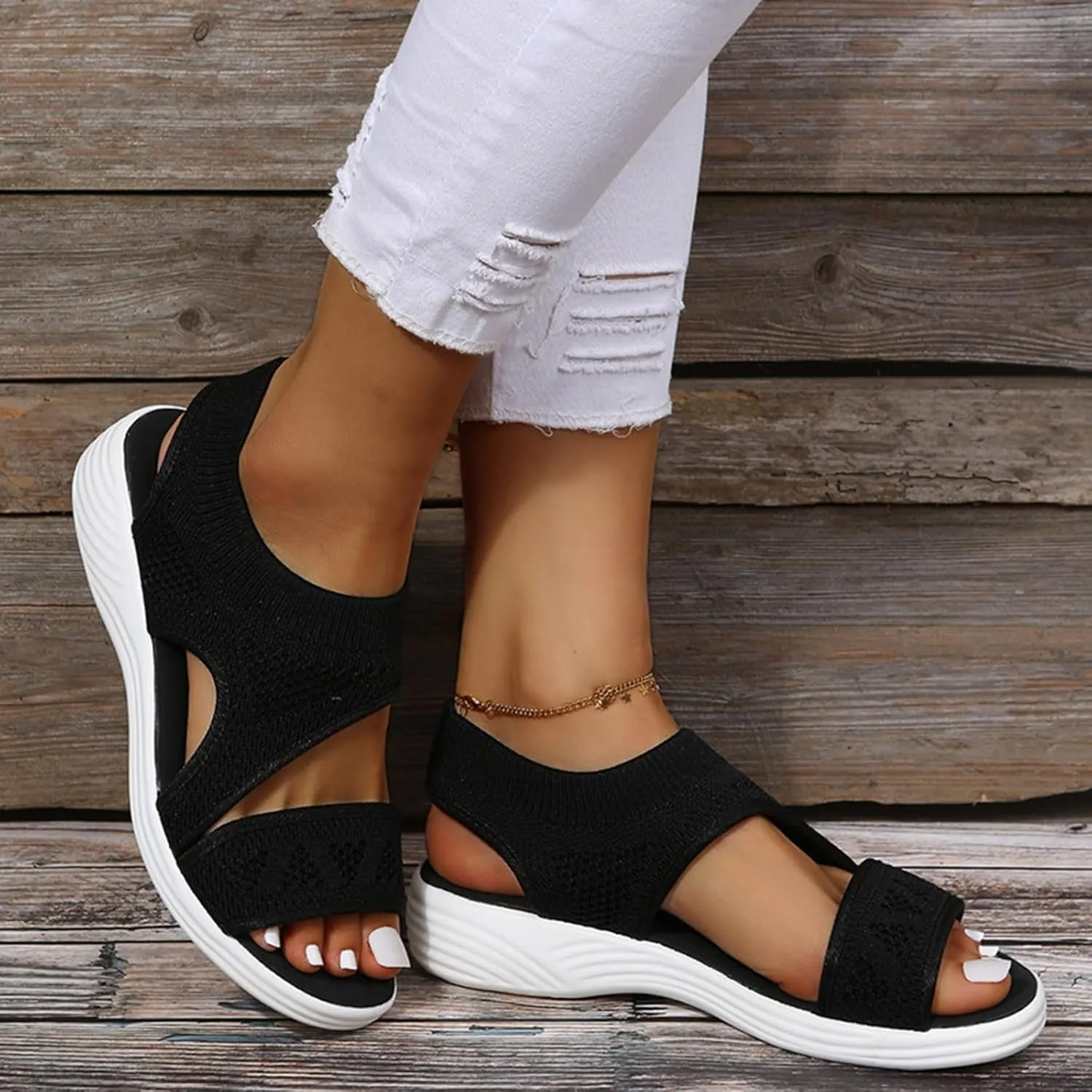 Summer Sports Sandals Women Breathable Mesh Orthopedic Sandals Soft Mat Diabetic Sandals Flat Beach Walking Sandals