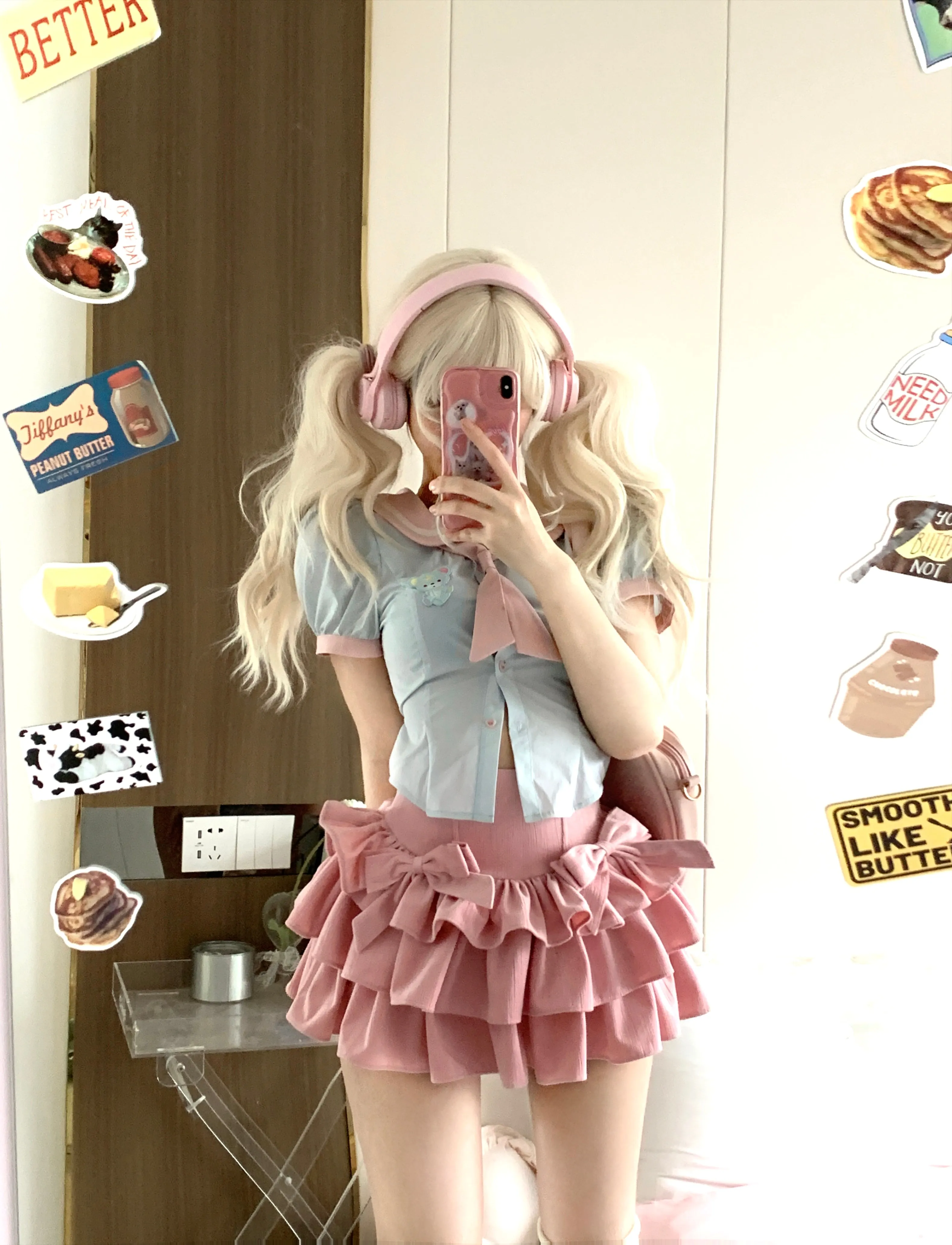 Sweet and Spicy Running Sweetheart A-line High Waist Bow Knot Cake Skirt