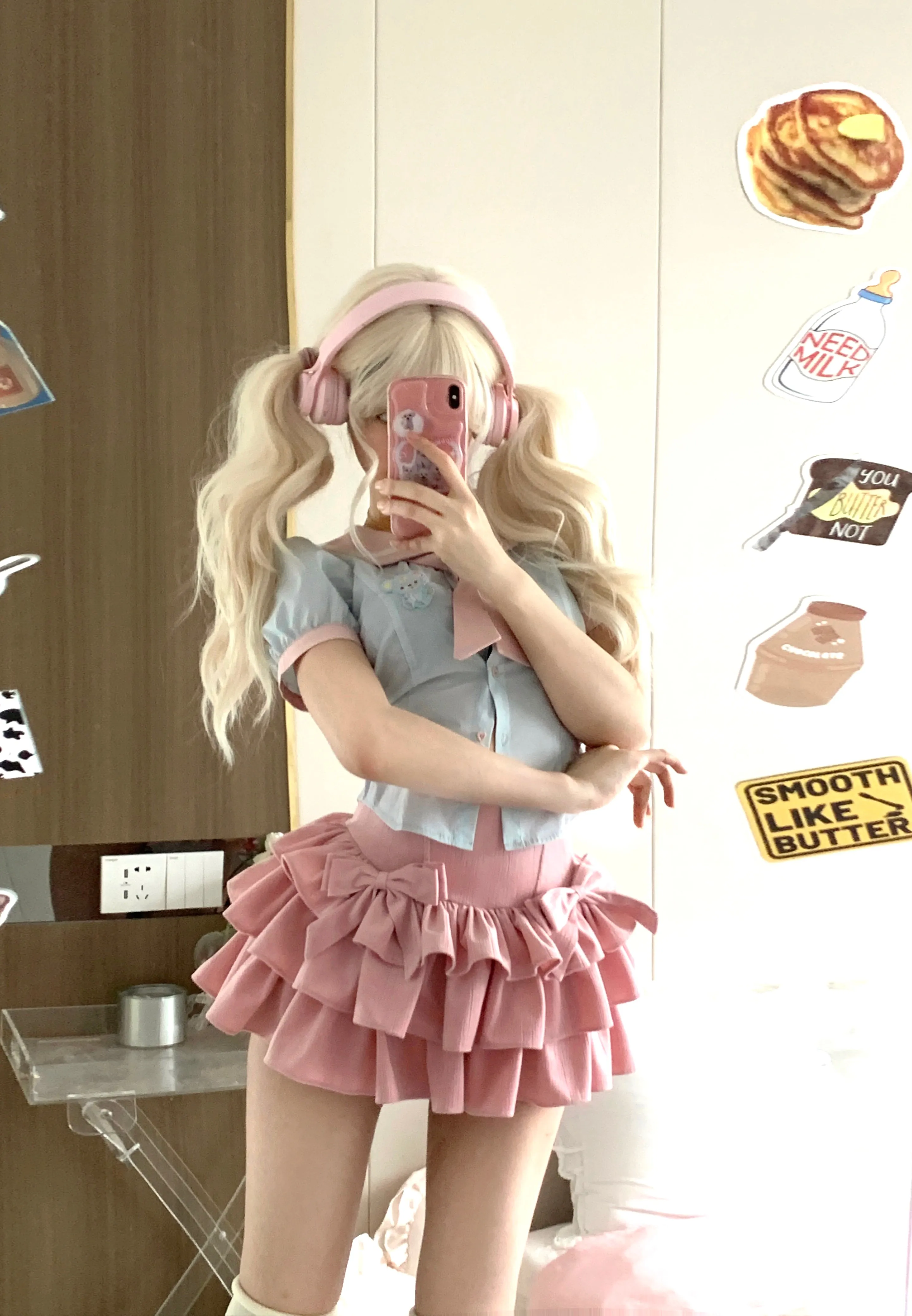Sweet and Spicy Running Sweetheart A-line High Waist Bow Knot Cake Skirt