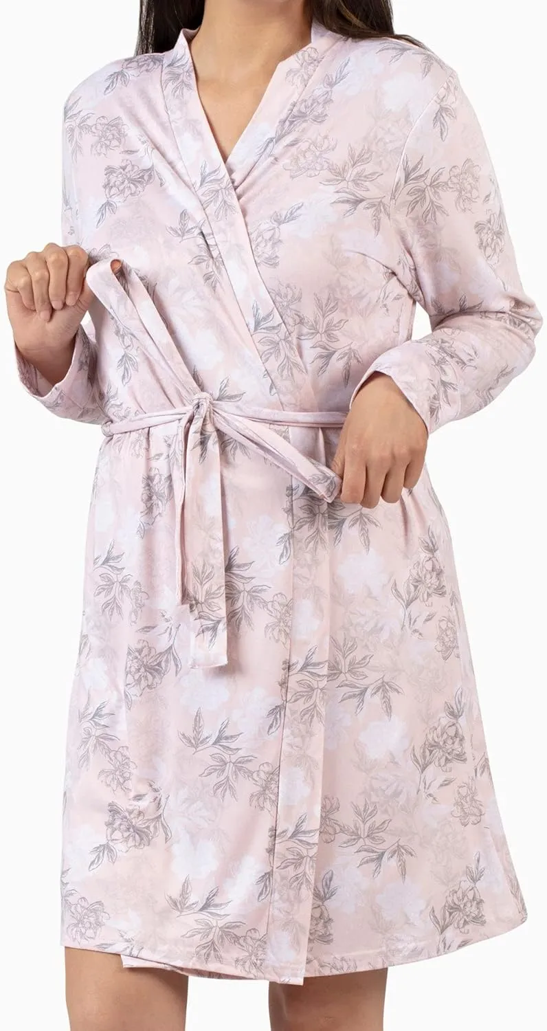 TAHARI Women's Travel Set with Tank, Elastic Waistband Shorts, and Robe