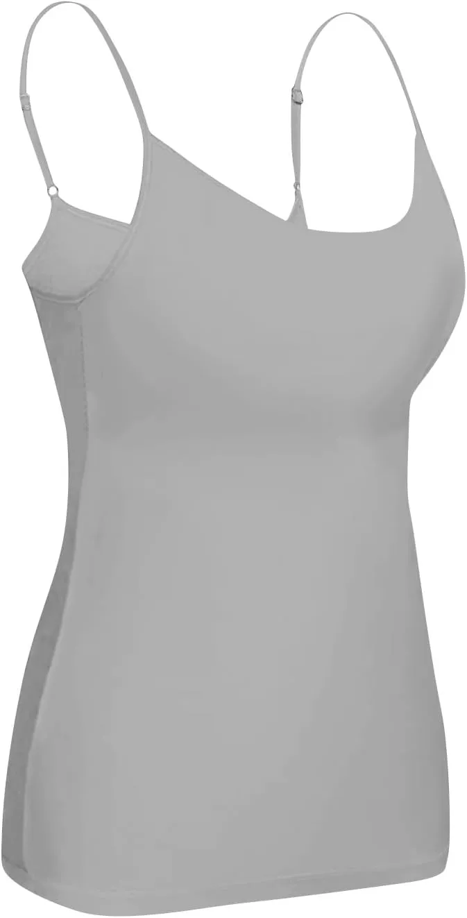 Tank Top with Built in Bra for Women Plus Size Tank Tops Spaghetti Strap Adjustable Scoop Neck Padded Workout Tanks
