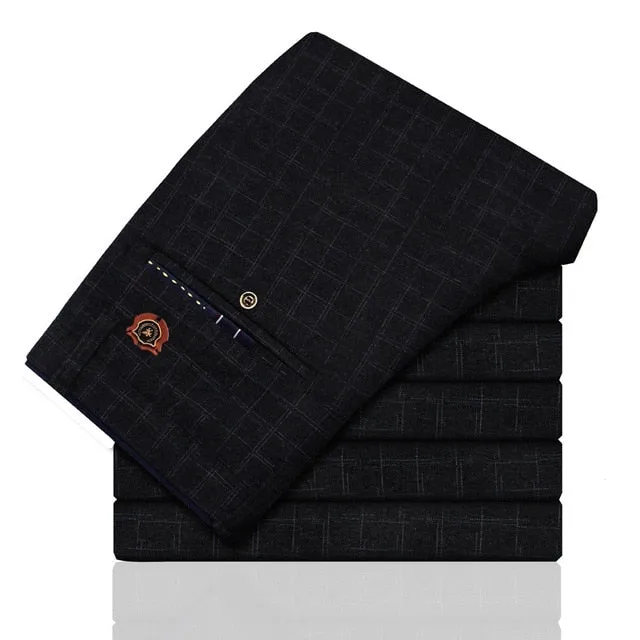 West Louis Plaid Elasticity Stretch Classic Dress Pants