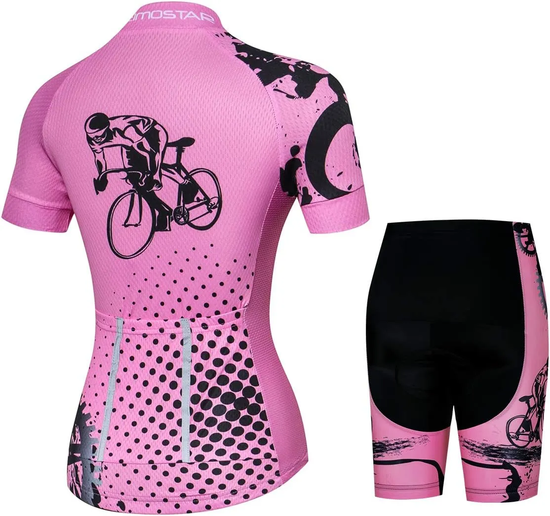 Women Cycling Jersey Sets MTB Bike Bib Shorts Sets Cycling Jersey Top Riding Road Bicycle Clothing Suits