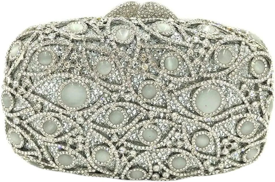 Women Evening-Bag Chain Wedding Clutch-Purse Rhinestones Luxury Handbags