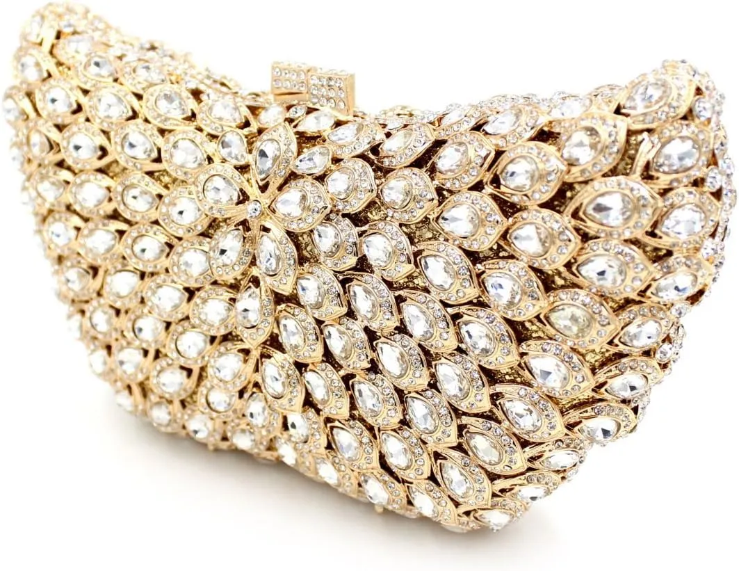 Women Evening-Bag Chain Wedding Clutch-Purse Rhinestones Luxury Handbags