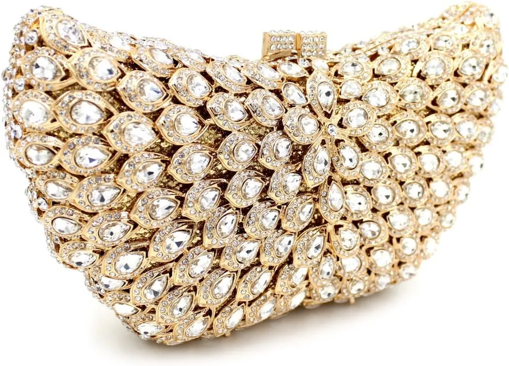 Women Evening-Bag Chain Wedding Clutch-Purse Rhinestones Luxury Handbags