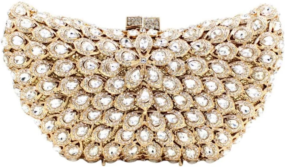 Women Evening-Bag Chain Wedding Clutch-Purse Rhinestones Luxury Handbags