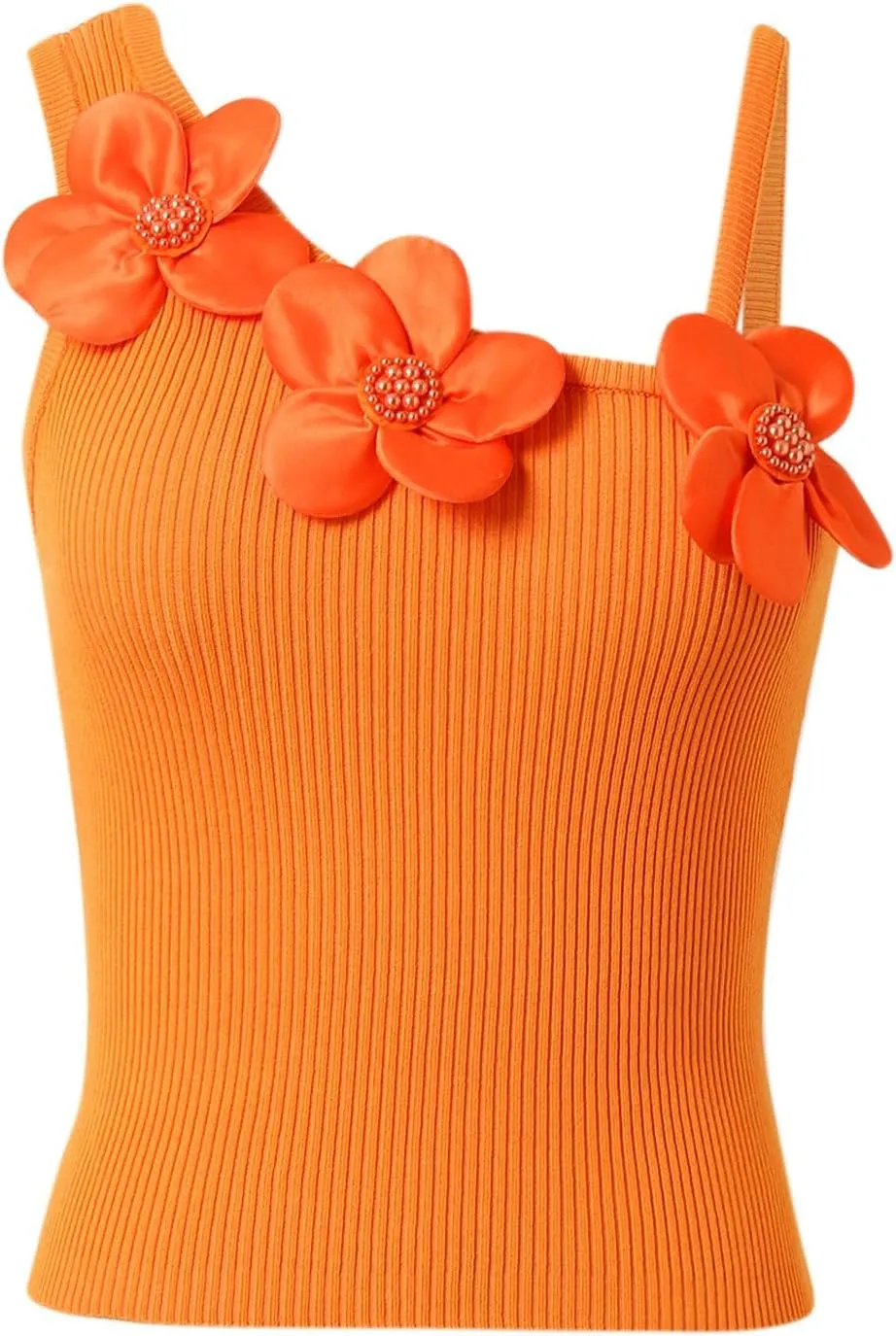 Women Fashion Solid Sexy Flower Bodice Casual Sleeveless Vest Lace Cold Shoulder Top