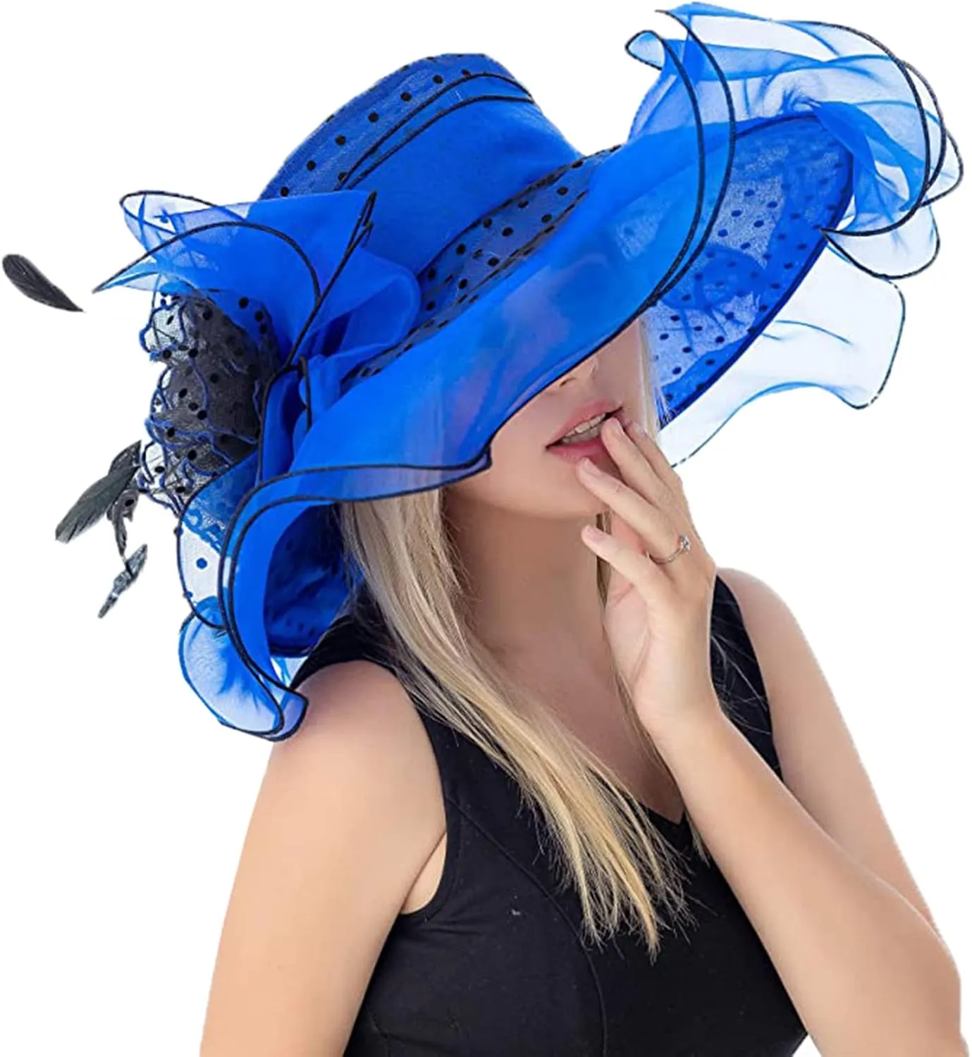 Women Organza Fascinator Church Derby Hat Floral Tea Party Wedding Hat