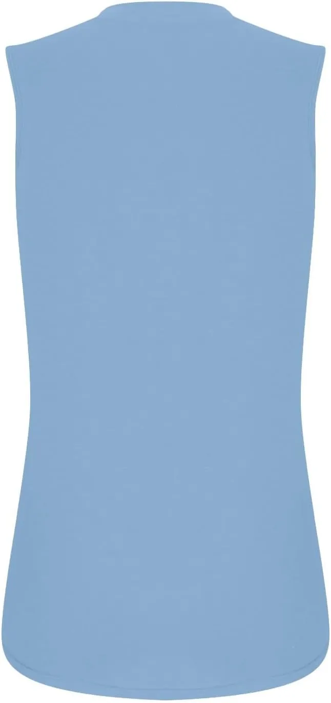 Women V Neck Summer Tank Tops Loose Fitting Sleeveless Flowy Tunic Dressy Casual Long Shirt Blouses Trendy Clothing