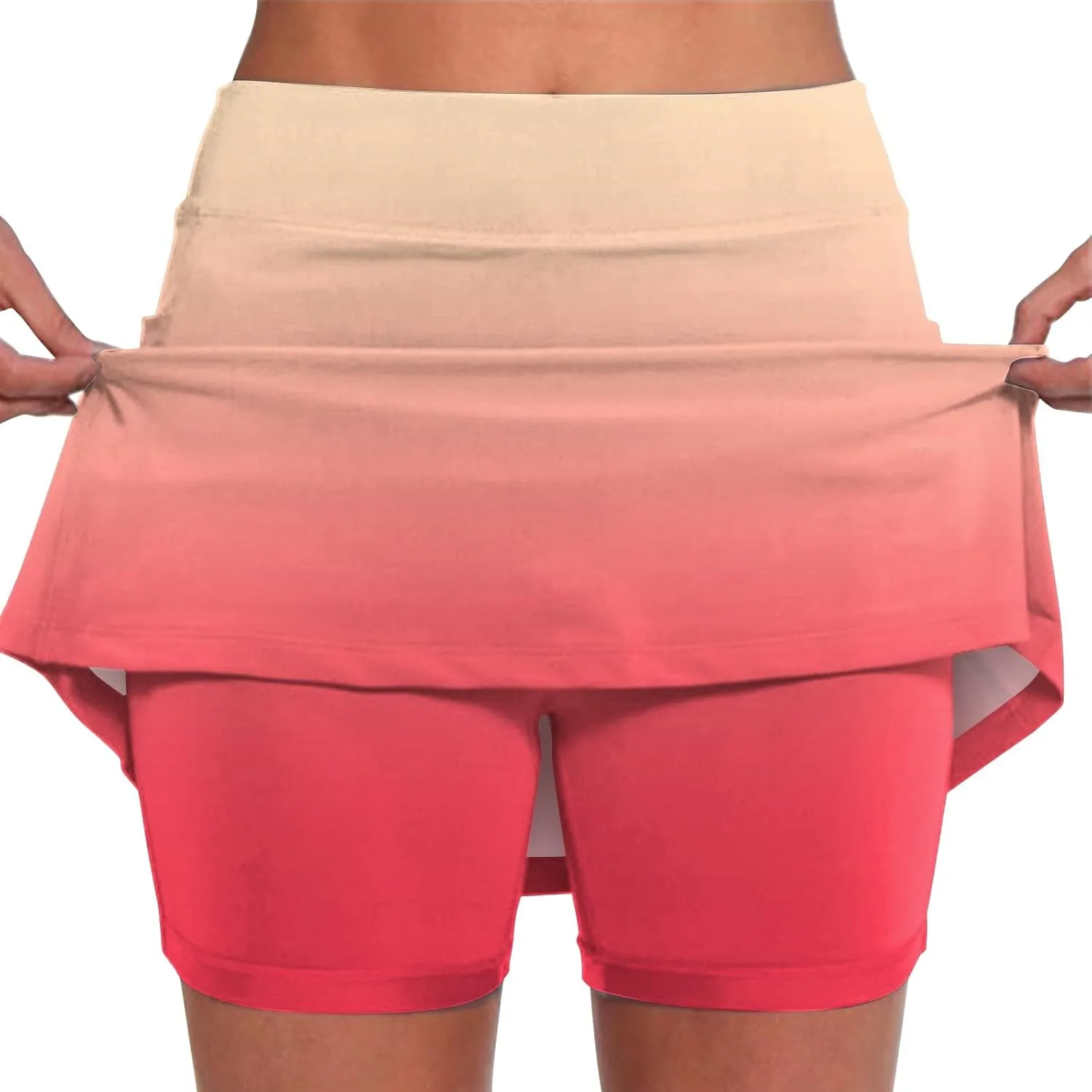 Womens A-line Tennis Skirt Ruffle Pleated Athletic Golf Flowy Skorts Tummy Control Workout Running Sports Shorts Activewear