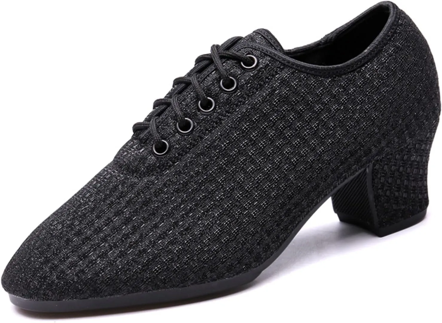 Women's Ballroom Dance Shoes Lace up Closed Toe Low Heel Salsa Teaching Professional Latin Practice Dance Shoes,Model LHD-301