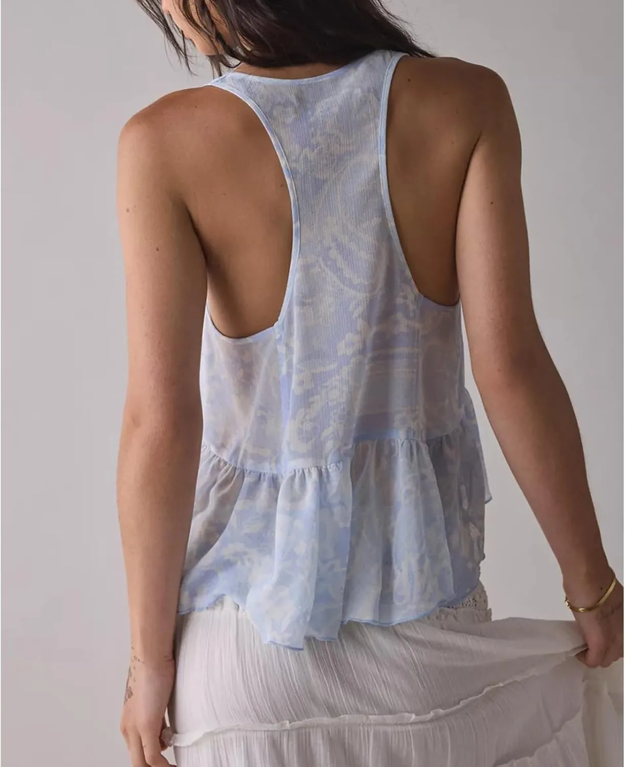 Women's Camisole Summer Tie Strap Tank Tops Y2k Solid Plaid Side Ties Sleeveless Tops Floral Embroidered Vest Top