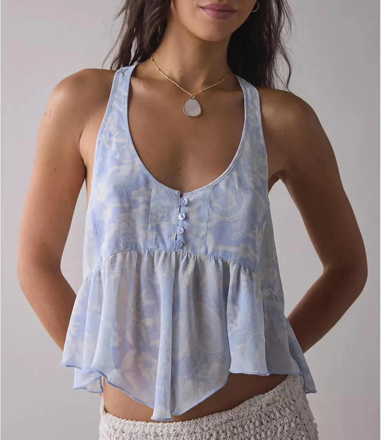 Women's Camisole Summer Tie Strap Tank Tops Y2k Solid Plaid Side Ties Sleeveless Tops Floral Embroidered Vest Top
