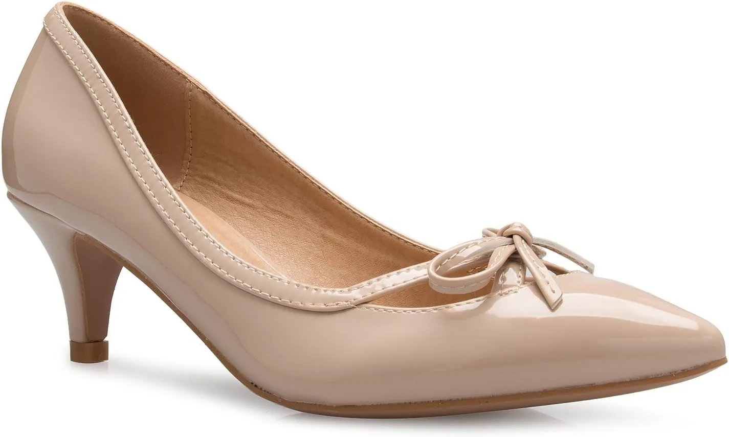 Womens Classic Closed Toe D'Orsay Bow Kitten Heel Pump | Dress, Work, Party Mid Heeled Pumps