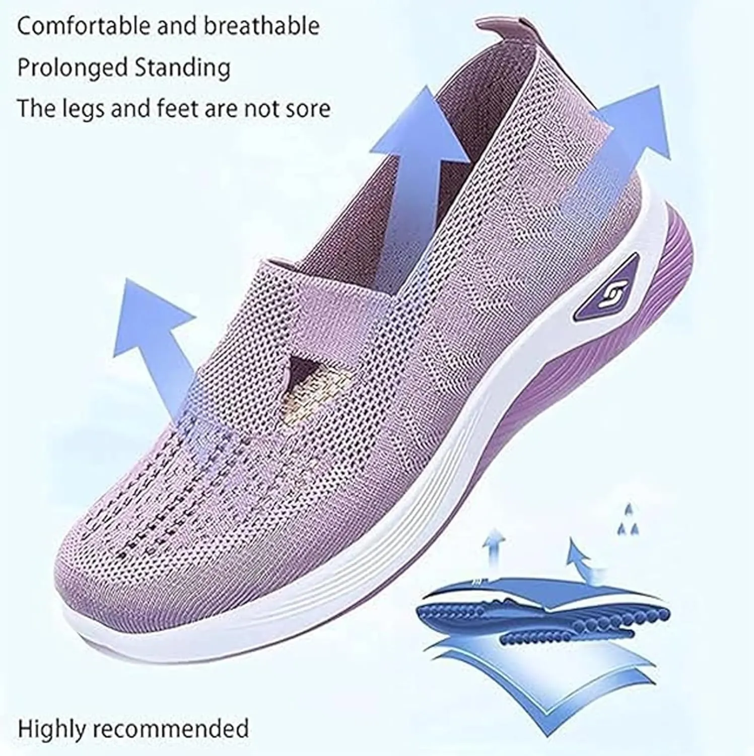 Women's Comfortable Breathable Knitted Sneakers,Knitted Sneakers for Women,Arch Support Orthopedic Sneakers