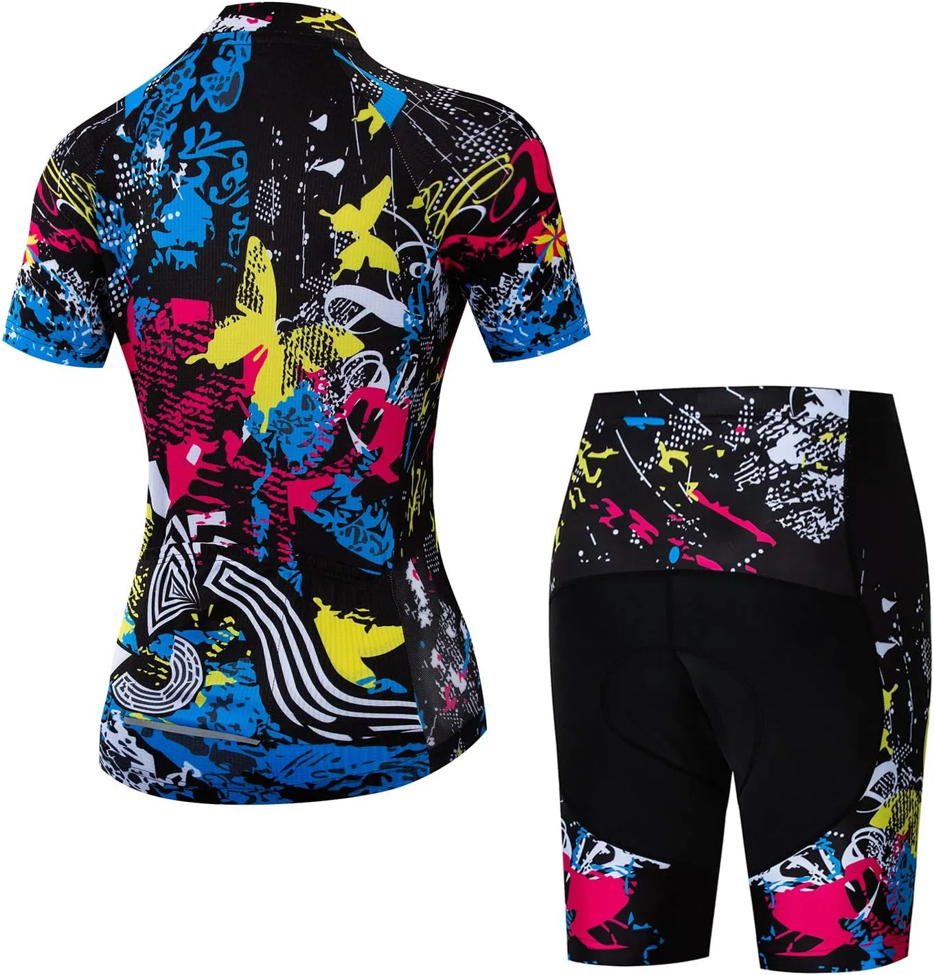 Women's Cycling Jersey Short Sleeve with Padded Shorts Quick-Dry Shirts Bike Clothes Set