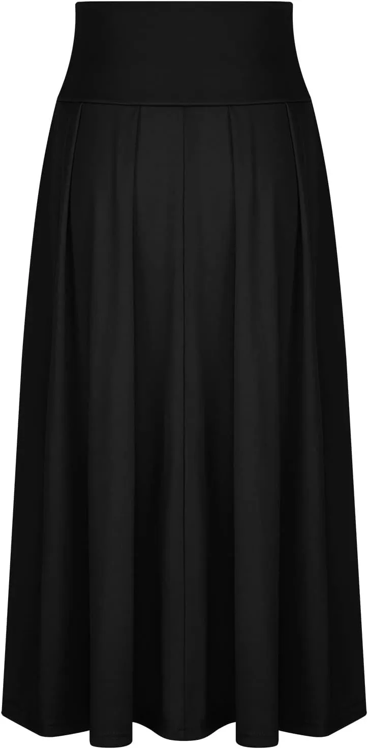 Womens Maxi Skirt Casual High Waist Bowknot Tied Front Pleated Flowy A-Line Long Swing Skirts for Party Prom