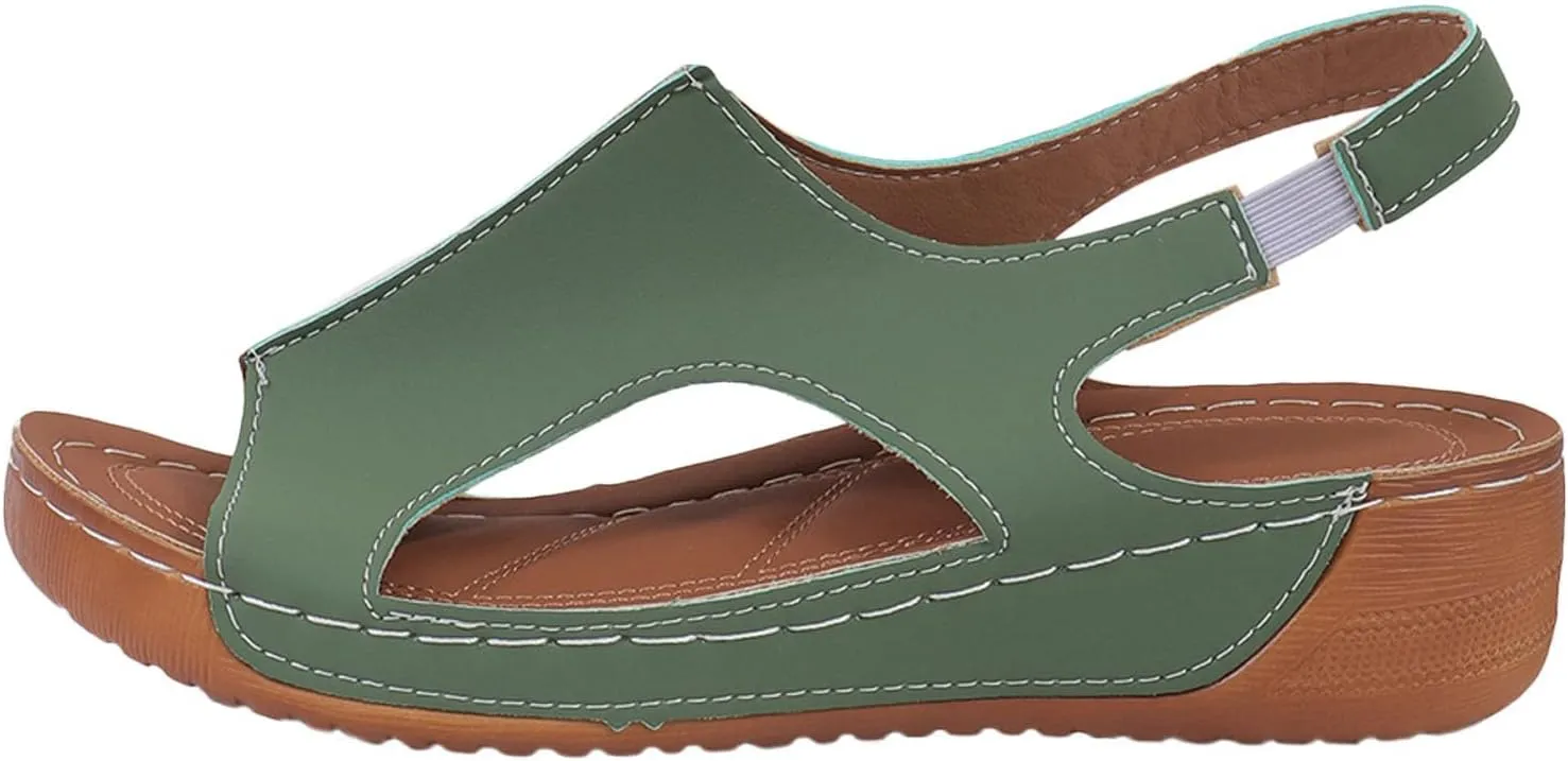 Womens Orthopedic Sandals Comfortable Beach Slippers Ankle Strap Open Toe Platform Wedge Shoe