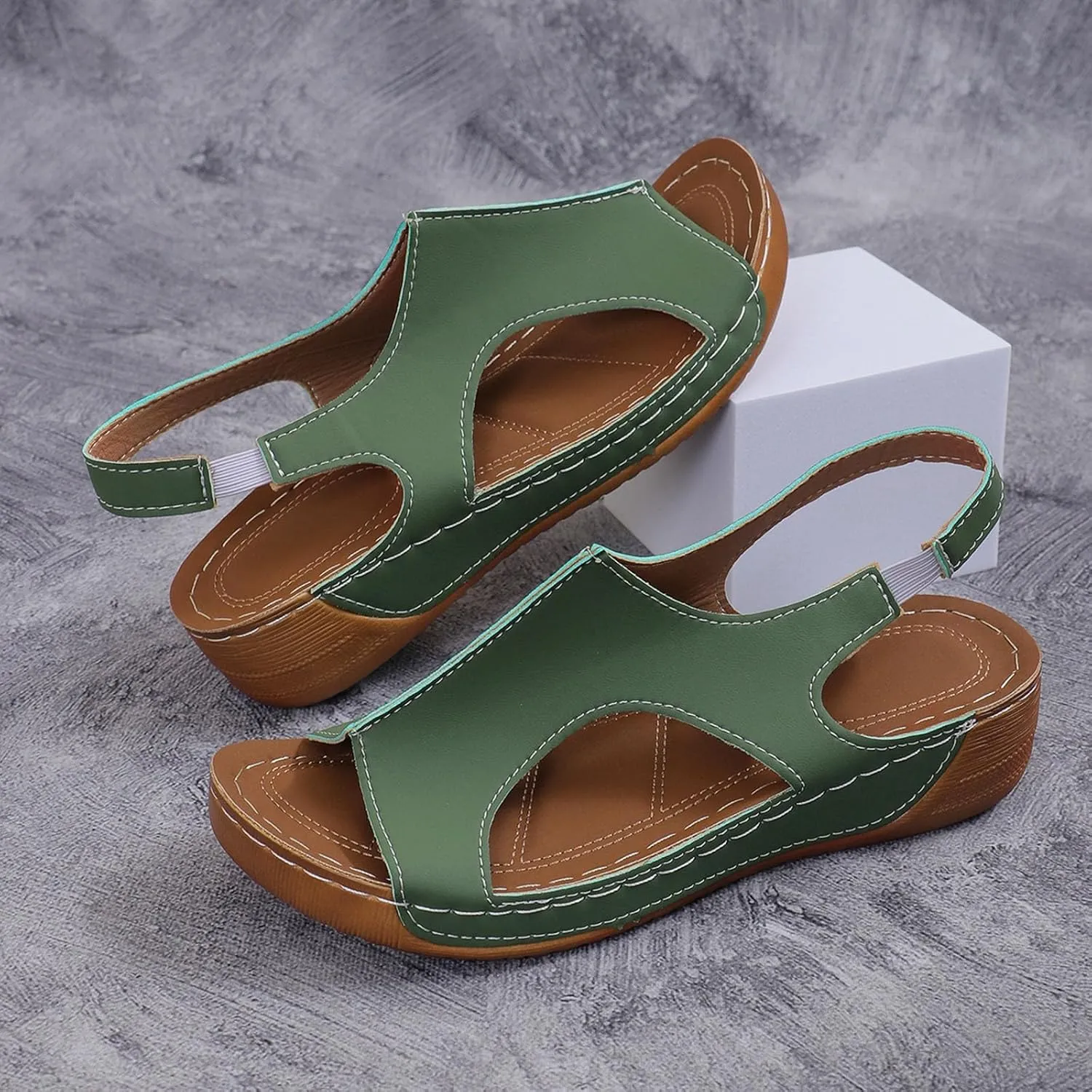 Womens Orthopedic Sandals Comfortable Beach Slippers Ankle Strap Open Toe Platform Wedge Shoe