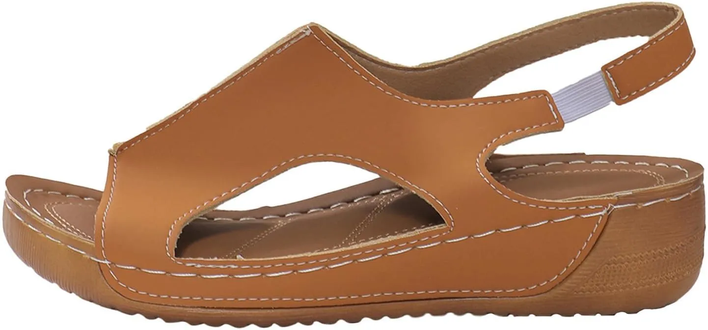Womens Orthopedic Sandals Comfortable Beach Slippers Ankle Strap Open Toe Platform Wedge Shoe