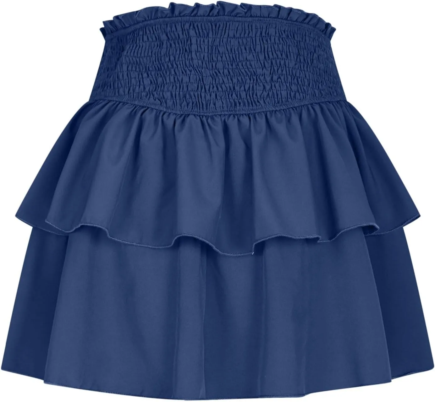 Womens Skorts Summer Casual Flowy Shorts A Line Elastic High Waist Mini Skirts Ruffle Tiered Layered Tennis Skirt